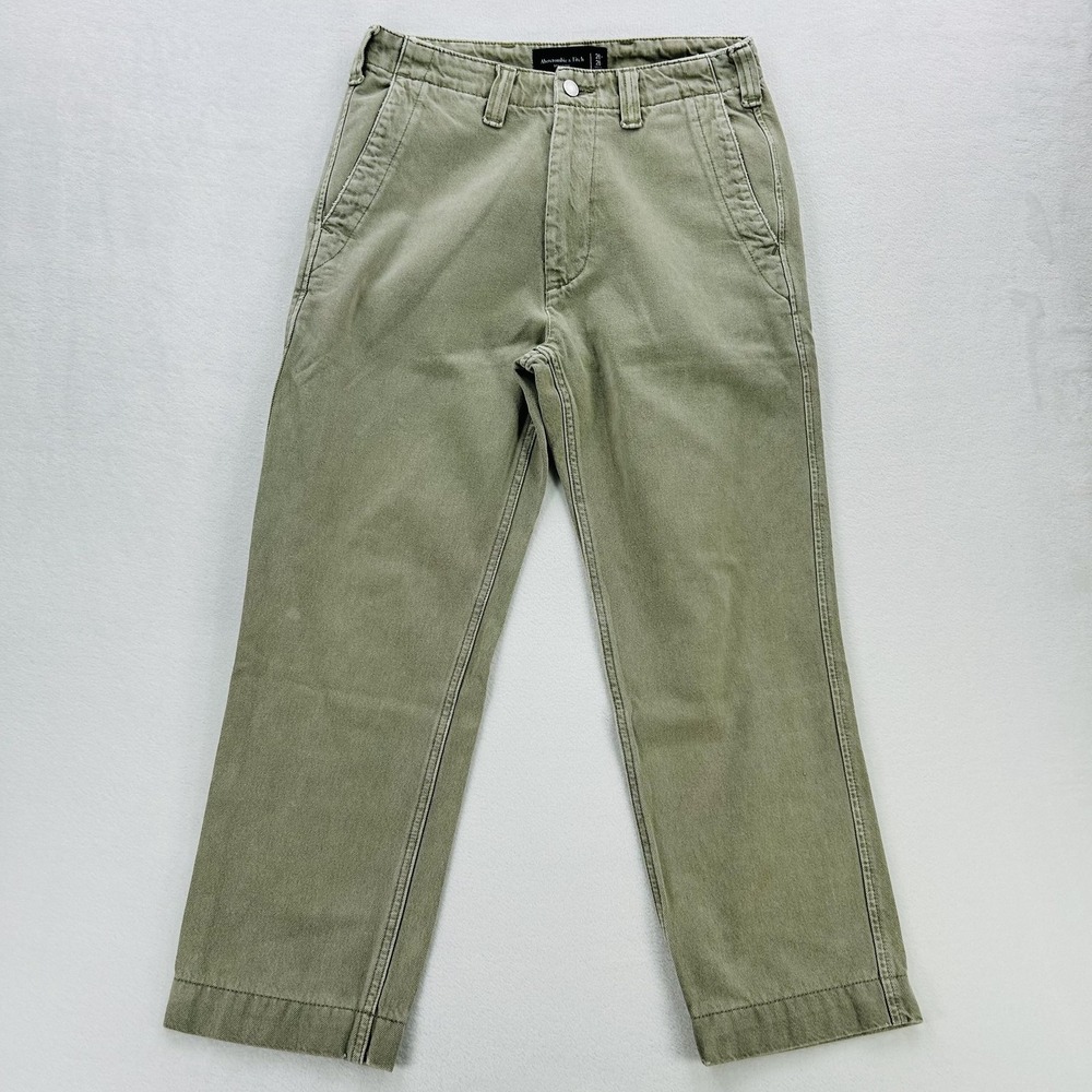 Abercrombie & Fitch Pants Mens 28x28 Green 90s Loose Straight‎ Leg Twill Casual